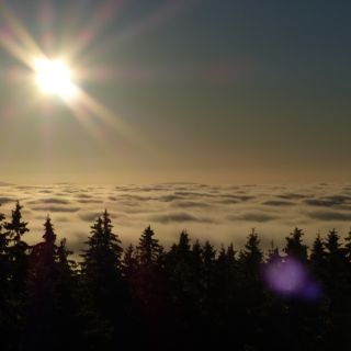 Blick über die Wolkenschicht - Großer Kornberg in der ErlebnisRegion Fichtelgebirge